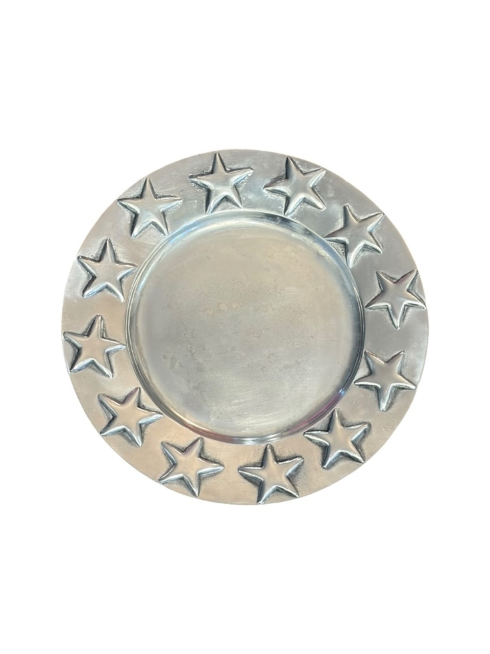 Vintage Mariposa Silver Aluminum Star Pattern Platter 14" 1992